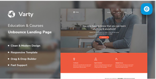Varty – Education & Course Unbounce Landing Page Template