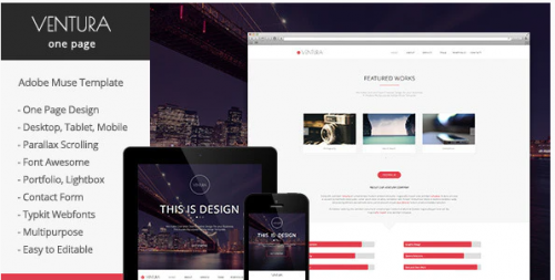 Ventura – Parallax One Page Muse Template