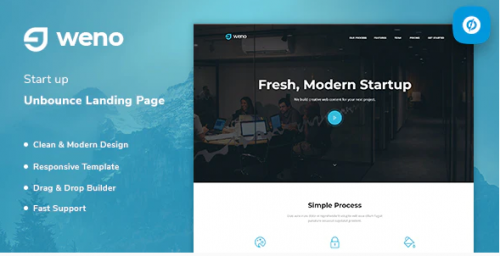 Weno – Startup Unbounce Landing Page Template