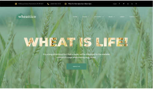 Wheattico – Crop Farm Responsive WordPress Theme wheattico crop farm responsive wordpress theme
