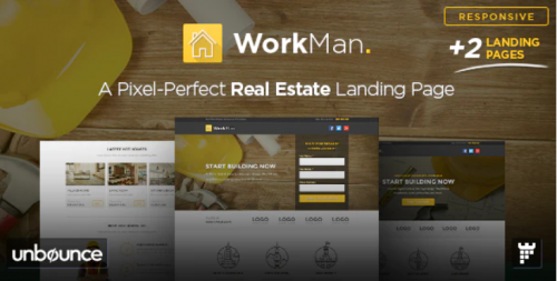 WorkMan – Real Estate and Construction Unbounce Landing Page Template