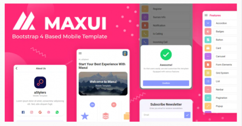 Maxui – Bootstrap 4 Based Mobile Template