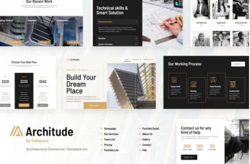 Architude | Architecture Elementor Template Kit architude architecture elementor template kit