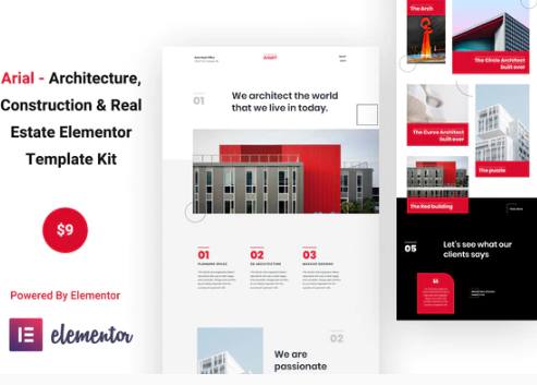 Arial – Architecture, Construction & Real Estate Elementor Template Kit arial architecture construction real estate elementor template kit