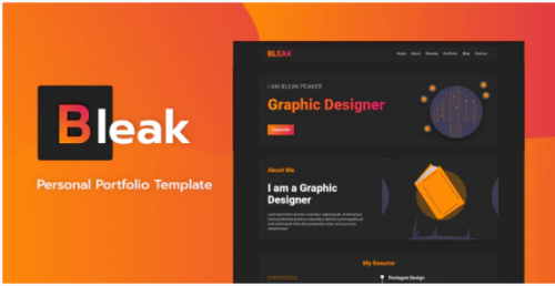Bleak – Personal Portfolio Template bleak personal portfolio template