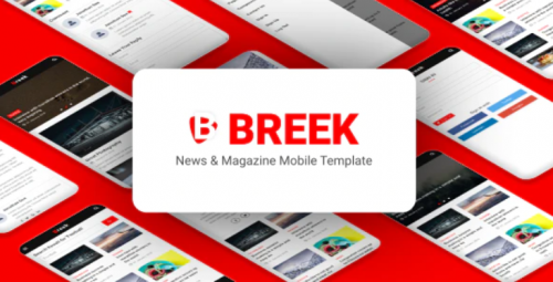 Breek – News & Magazine Mobile Template breek news magazine mobile template