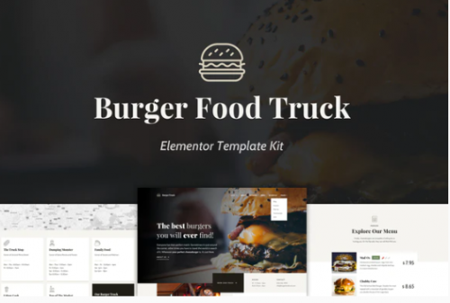Burger Food Truck – Popup Restaurant Elementor Template Kit burger food truck popup restaurant elementor template kit