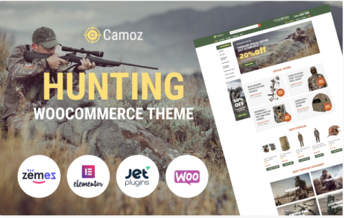 Camoz – Hunting ECommerce Classic Elementor WooCommerce Theme camoz hunting ecommerce classic elementor woocommerce theme