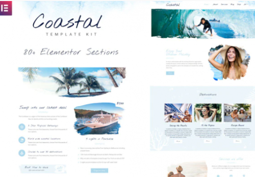 Coastal Travel and Surf Grunge Template Kit coastal travel and surf grunge template kit
