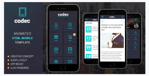 Codec – Mobile HTML Template codec mobile html template