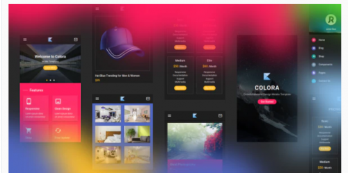 Colora – Colorful Material Design Mobile Template colora colorful material design mobile template