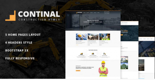 Continal – Construction Business HTML5 Template continal construction business html template