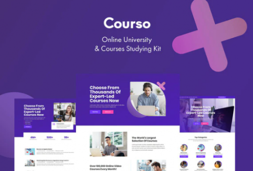 Courso – Online University & Courses Elementor Template Kit courso online university courses elementor template kit