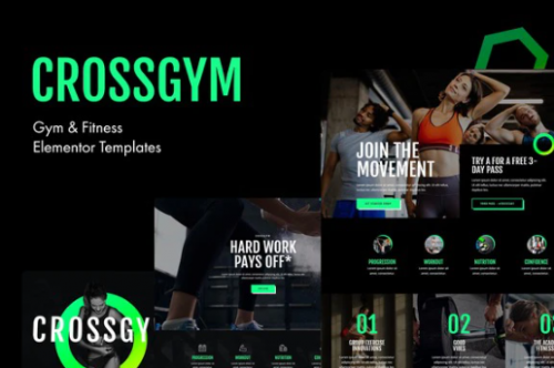 CrossGym – Gym & Fitness Elementor Template Kit crossgym gym fitness elementor template kit