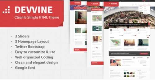 Devvine – Modern & Clean Responsive Site Template devvine modern clean responsive site template