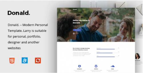 Donald – Personal Onepage HTML Template donald personal onepage html template
