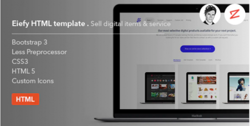 Eiefy: HTML Template for Selling Digital Items & Services eiefy html template for selling digital items services