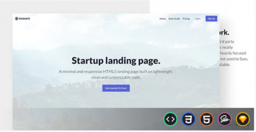 Emanate – Startup Landing Page emanate startup landing page