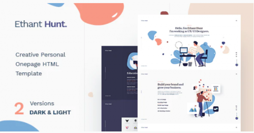 Ethant Hunt – Personal Onepage HTML Template ethant hunt personal onepage html template