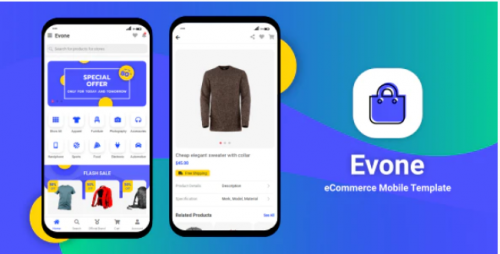 Evone – eCommerce Shop & Store Mobile Template evone ecommerce shop store mobile template
