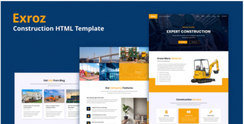 Exroz – Construction HTML Template exroz construction html template