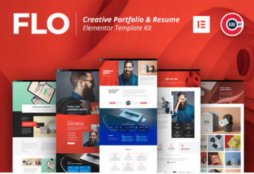 FLO Creative Portfolio & Resume Template Kit flo creative portfolio resume template kit