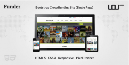 FUNDER – Bootstrap Crowdfunding Site (Single Page) funder bootstrap crowdfunding site single page