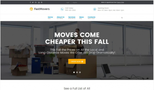 Fast Moving – Transportation & Moving Services WordPress Theme fast moving transportation moving services wordpress theme