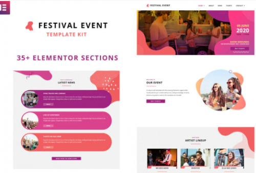 Festival Events – Elementor Template Kit festival events elementor template kit