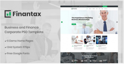 Finantax – Business and Finance Corporate PSD Template finantax business and finance corporate psd template