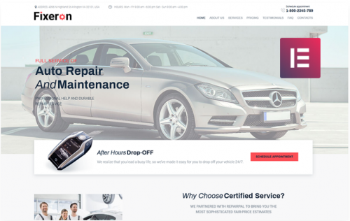 Fixeron – Car Repair Elementor WordPress Theme fixeron car repair elementor wordpress theme