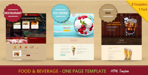 Food & Beverage Company One Page HTML food beverage company one page html