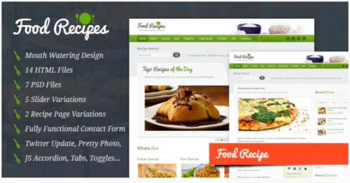 Food Recipes – HTML Template food recipes html template