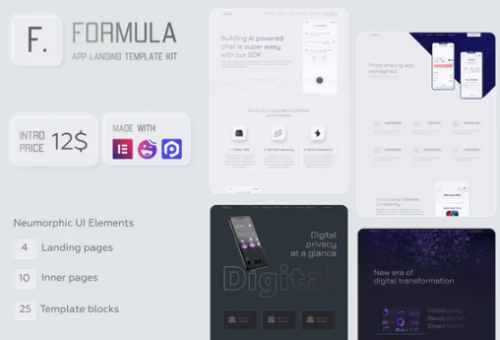 Formula – Software & App Landing Elementor Template Kit formula software app landing elementor template kit