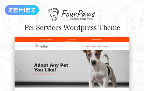Four Paws – Pet Services Multipurpose Classic Elementor Tema WordPress №77545 four paws pet services multipurpose classic elementor tema wordpress №