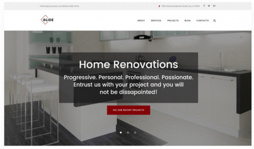 Glide – Home, Bath and Kitchen Renovation Company WordPress Theme glide home bath and kitchen renovation company wordpress theme