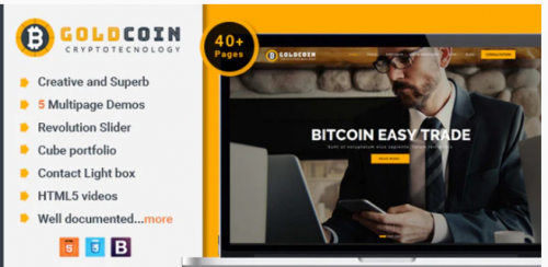 GoldCoin – Bitcoin Cryptocurrency HTML Template goldcoin bitcoin cryptocurrency html template