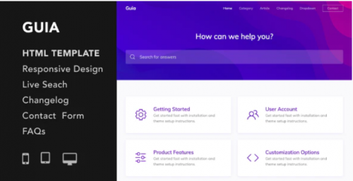 Guia – Helpdesk and Documentation HTML5 Responsive Template guia helpdesk and documentation html responsive template