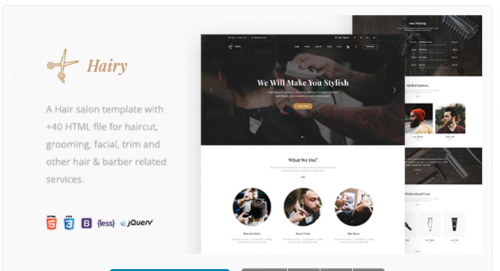 Hairy – Barbershop & Hair Salon HTML Template hairy barbershop hair salon html template