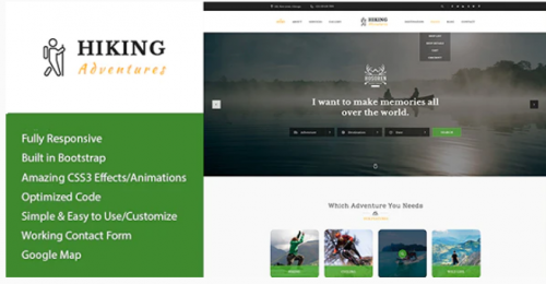 Hiking Adventures – Outdoors HTML Template hiking adventures outdoors html template