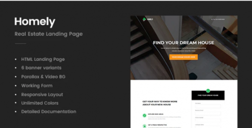 Homely – Real Estate Landing Page homely real estate landing page