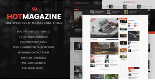 Hotmagazine – News & Magazine HTML Template hotmagazine news magazine html template