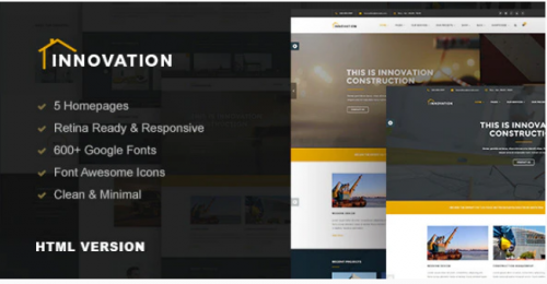 Innovation – Construction, Building HTML Template innovation construction building html template