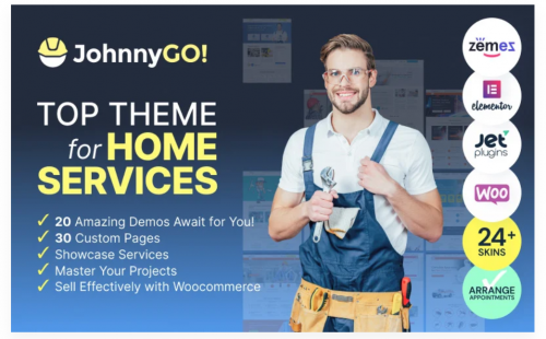 JohnnyGo – Multipurpose Home Services WordPress Theme johnnygo multipurpose home services wordpress theme