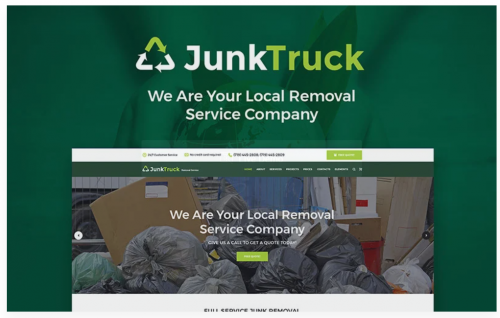 JunkTruck – Garbage Removal Service WordPress Theme junktruck garbage removal service wordpress theme