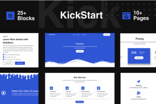 KickStart – Creative Digital Business Elementor Template Kit kickstart creative digital business elementor template kit