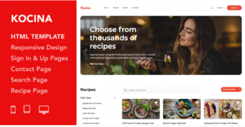 Kocina – Cooking Recipes HTML5 Responsive Template kocina cooking recipes html responsive template