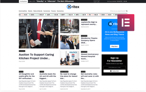 Kritex – Corporate News Blog Modern Elementor WordPress Theme kritex corporate news blog modern elementor wordpress theme