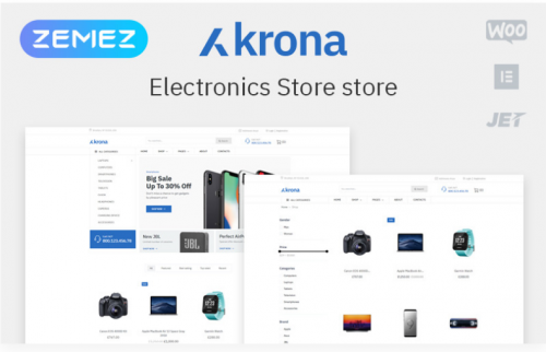 Krona – Electronics ECommerce Classic Elementor WooCommerce Theme krona electronics ecommerce classic elementor woocommerce theme