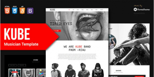 Kube – Musician, DJ, Band, Music HTML Template kube musician dj band music html template